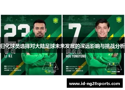 归化球员选择对大陆足球未来发展的深远影响与挑战分析